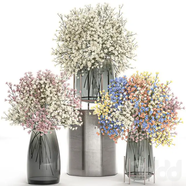 A_collection_of_beautiful_lush_little_white_and_pink_bouquets_in 