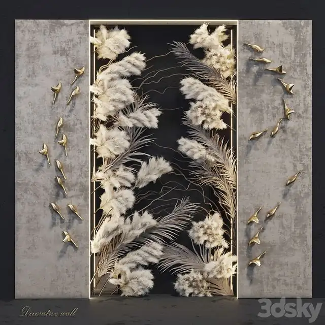Decorative panel_Birds Gold 3 