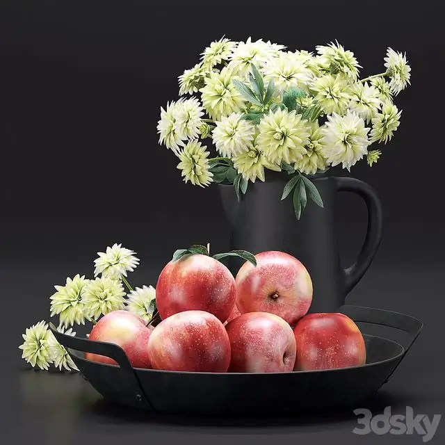 Decorative set 9 (apple and flowers) 
