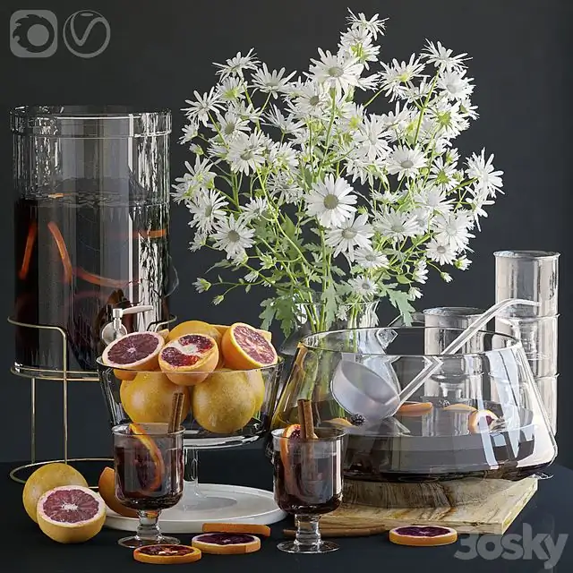 Decorative set with grapefruits 