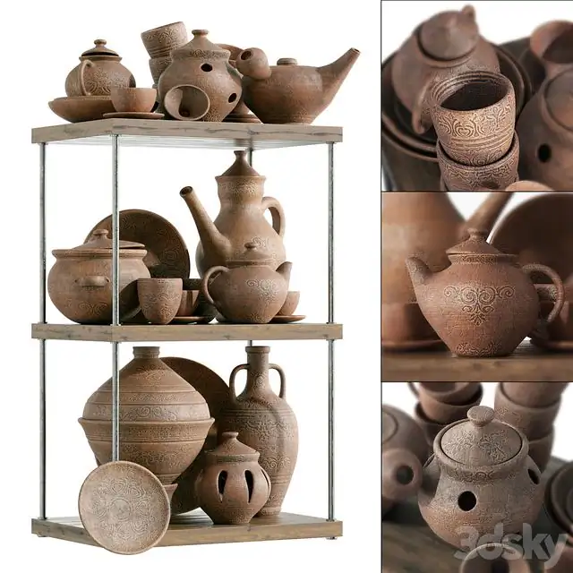 Dishes clay rack n11 Clay crockery rack 