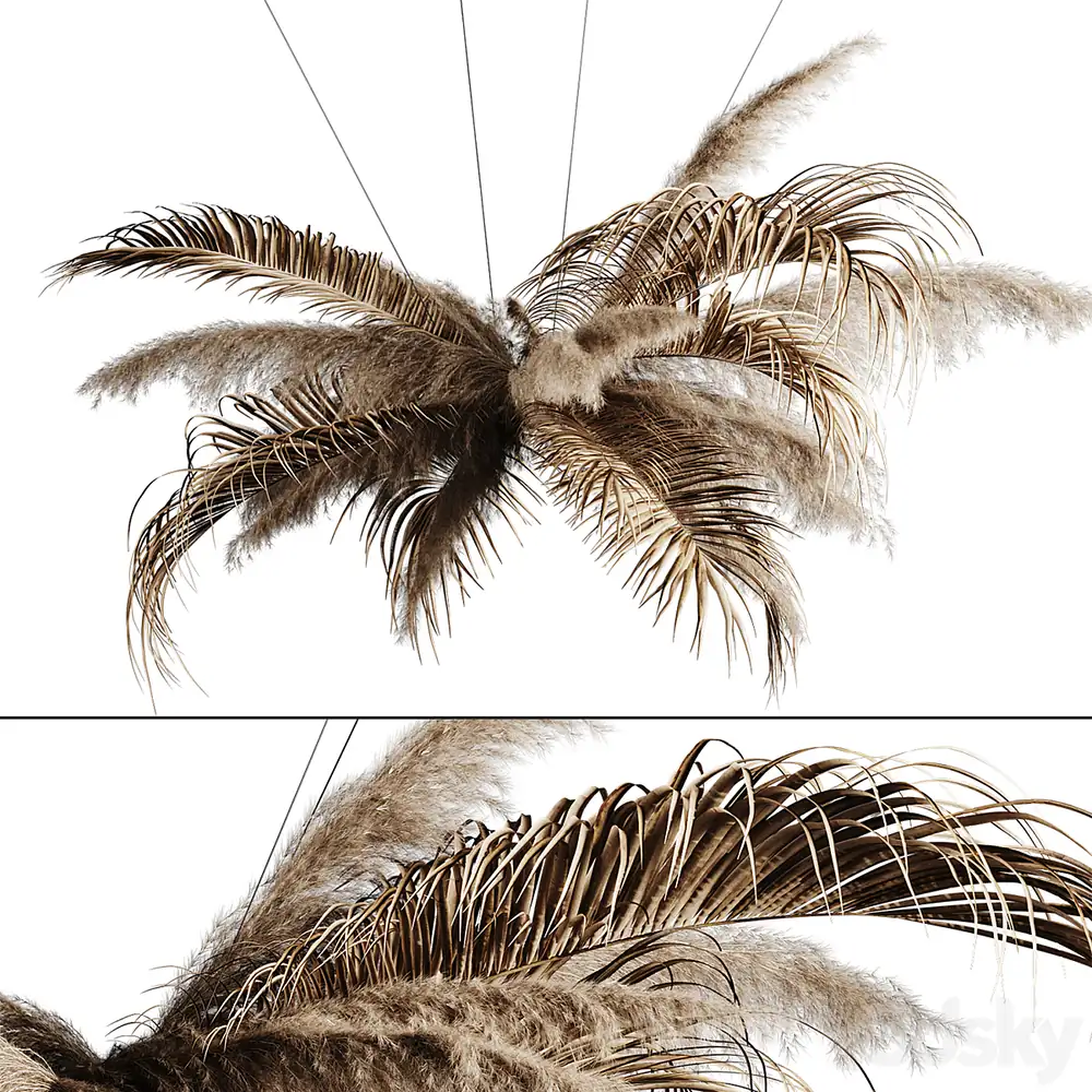 Pampas grass chandelier 02 