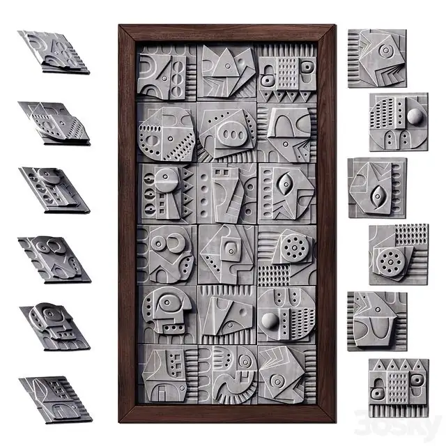 Panel decorative cube square n3 